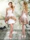 Charming Mini Length White Wedding Gowns Organza and Chiffon Sleeveless Ruffles