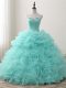 Glamorous Ball Gowns Quinceanera Dresses Apple Green Sweetheart Organza Sleeveless Floor Length Lace Up