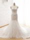 Fabulous White Mermaid Sweetheart Sleeveless Lace Court Train Lace Up Beading and Lace and Appliques Wedding Dress