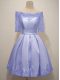 Delicate Lavender Off The Shoulder Lace Up Lace Dama Dress for Quinceanera Half Sleeves