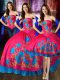 Clearance Sleeveless Lace Up Floor Length Embroidery Quinceanera Dresses
