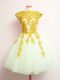 Spectacular Multi-color Tulle Lace Up Bridesmaid Dress Sleeveless Mini Length Appliques