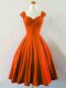 Rust Red Sleeveless Taffeta Lace Up Bridesmaid Gown for Prom and Party and Wedding Party