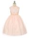 Scoop Sleeveless Tulle Kids Formal Wear Beading Lace Up