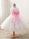 White Sleeveless Organza Zipper Kids Pageant Dress for Wedding Party