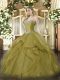 Superior Olive Green Lace Up Sweet 16 Dresses Beading and Ruffles Sleeveless Floor Length