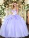 Most Popular Lavender Sweetheart Neckline Beading Quince Ball Gowns Sleeveless Lace Up