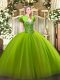 Shining Lace Up Sweetheart Beading Sweet 16 Quinceanera Dress Tulle Sleeveless