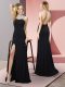 Free and Easy Black Evening Dress Prom and Party with Beading High-neck Sleeveless Backless