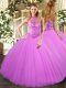 Chic Floor Length Ball Gowns Sleeveless Lilac Vestidos de Quinceanera Lace Up