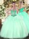 Top Selling Apple Green Sleeveless Beading Floor Length Quinceanera Gown