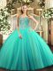 Best Aqua Blue Sweetheart Lace Up Beading Ball Gown Prom Dress Sleeveless
