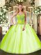 New Style Yellow Green Sweetheart Lace Up Beading Quinceanera Gowns Sleeveless