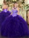 Wonderful Sleeveless Appliques and Ruffles Lace Up Quinceanera Dress