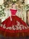 Glittering Organza and Taffeta Short Sleeves Floor Length 15th Birthday Dress and Embroidery