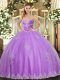 Shining Sleeveless Beading and Appliques Lace Up Quinceanera Gowns