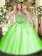 Lace Up Sweetheart Beading and Appliques Quinceanera Dresses Tulle Sleeveless