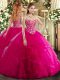 Classical Sleeveless Lace Up Floor Length Embroidery and Ruffles Sweet 16 Dresses