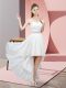 Inexpensive Sweetheart Sleeveless Lace Up Prom Dresses White Chiffon