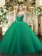 Affordable Turquoise Sleeveless Beading Floor Length Quinceanera Gowns
