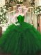Glorious Sweetheart Sleeveless Zipper Ball Gown Prom Dress Green Tulle