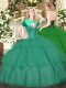 High End Sleeveless Beading and Ruffled Layers Lace Up Quinceanera Dress