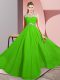 Green Sleeveless Floor Length Beading Clasp Handle Prom Party Dress