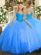 Pretty Tulle Long Sleeves Floor Length 15 Quinceanera Dress and Lace