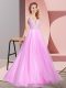 Sleeveless Zipper Floor Length Lace Prom Party Dress