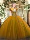 Suitable Brown Quinceanera Gowns Military Ball and Sweet 16 and Quinceanera with Beading Sweetheart Sleeveless Lace Up