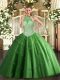 Perfect Floor Length Ball Gowns Sleeveless Green Quinceanera Gown Lace Up