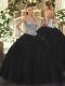 Clearance Black Sweetheart Neckline Beading Ball Gown Prom Dress Sleeveless Lace Up