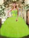 Attractive Ball Gowns Ball Gown Prom Dress Yellow Green Sweetheart Organza Sleeveless Floor Length Lace Up