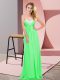 Ruching Apple Green Lace Up Sleeveless Floor Length