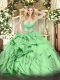 Amazing Ball Gowns Sweetheart Sleeveless Organza Floor Length Lace Up Beading and Ruffles Sweet 16 Dresses
