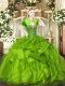 Eye-catching Organza Sweetheart Sleeveless Lace Up Beading and Ruffles Quinceanera Dresses in