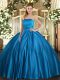 Satin Sleeveless Floor Length Quince Ball Gowns and Ruching