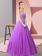 Artistic A-line Purple Sweetheart Tulle Sleeveless Floor Length Lace Up