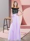 Empire Prom Dresses Lavender Scoop Chiffon Sleeveless Floor Length Lace Up