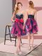 Multi-color Prom Party Dress Prom and Party with Beading and Ruffles and Bowknot Sweetheart Sleeveless Lace Up
