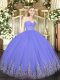 Lovely Lavender Sleeveless Tulle Zipper Quinceanera Dresses for Military Ball and Sweet 16 and Quinceanera