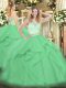Fashionable Sleeveless Lace and Ruffles Zipper Quinceanera Dresses
