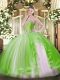 Ball Gowns Ball Gown Prom Dress Yellow Green Sweetheart Tulle Sleeveless Floor Length Lace Up
