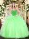 Ball Gowns Beading Quinceanera Gowns Lace Up Organza Sleeveless Floor Length