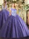 Exquisite Sleeveless Beading Lace Up Ball Gown Prom Dress