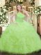 High End Ball Gown Prom Dress Military Ball and Sweet 16 and Quinceanera with Beading and Ruffles Scoop Sleeveless Zipper