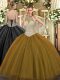Designer Sleeveless Lace Up Floor Length Beading Sweet 16 Dress