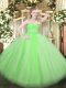 Fantastic Ball Gowns Tulle Sweetheart Sleeveless Beading and Lace Floor Length Zipper Quinceanera Gown