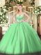 Captivating Sleeveless Tulle Lace Up 15th Birthday Dress for Military Ball and Sweet 16 and Quinceanera