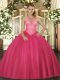 Romantic Sleeveless Beading Lace Up Quince Ball Gowns